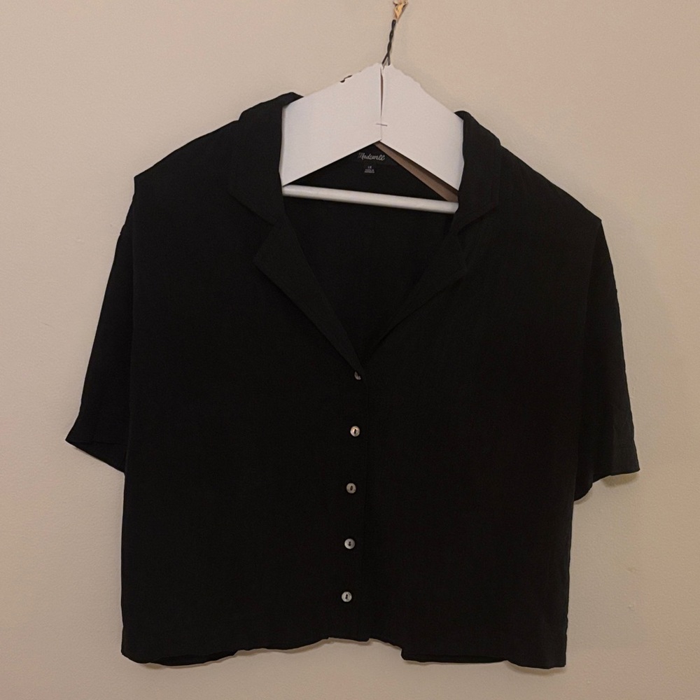 Madewell Black button front resort Shirt 1X